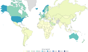 PIB par habitant dans le monde