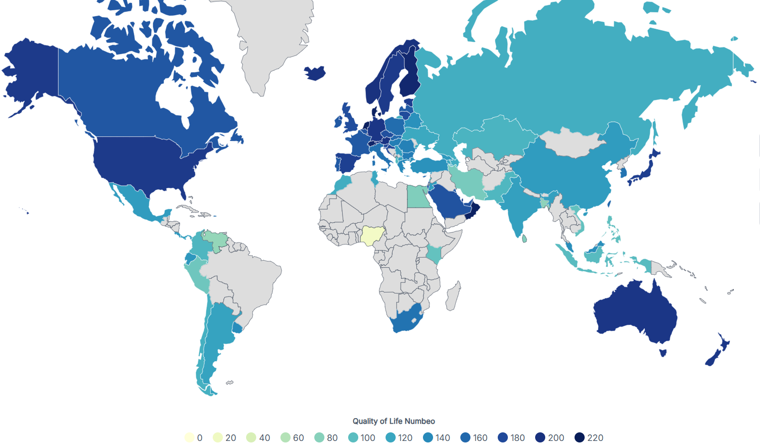 L'indice de qualité de vie dans le monde en 2025